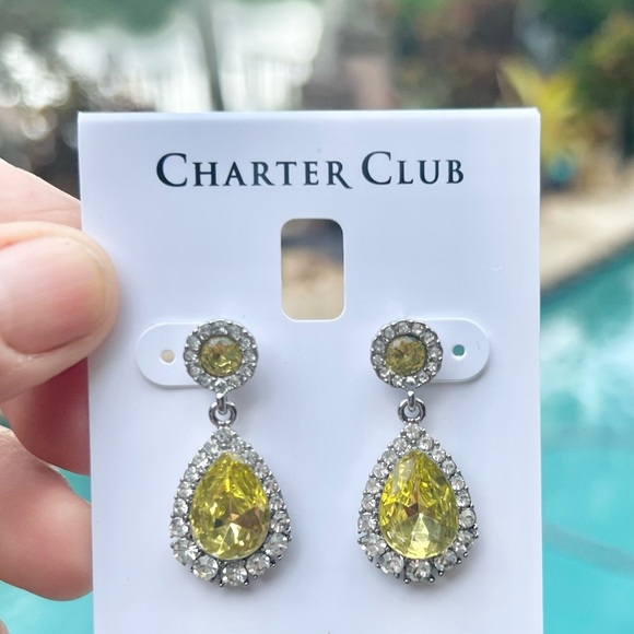 CHARTER CLUB Pavè & Stone Drop Crystal Earrings - Picture 4 of 10